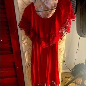 Red knee high off shoulder or not dress